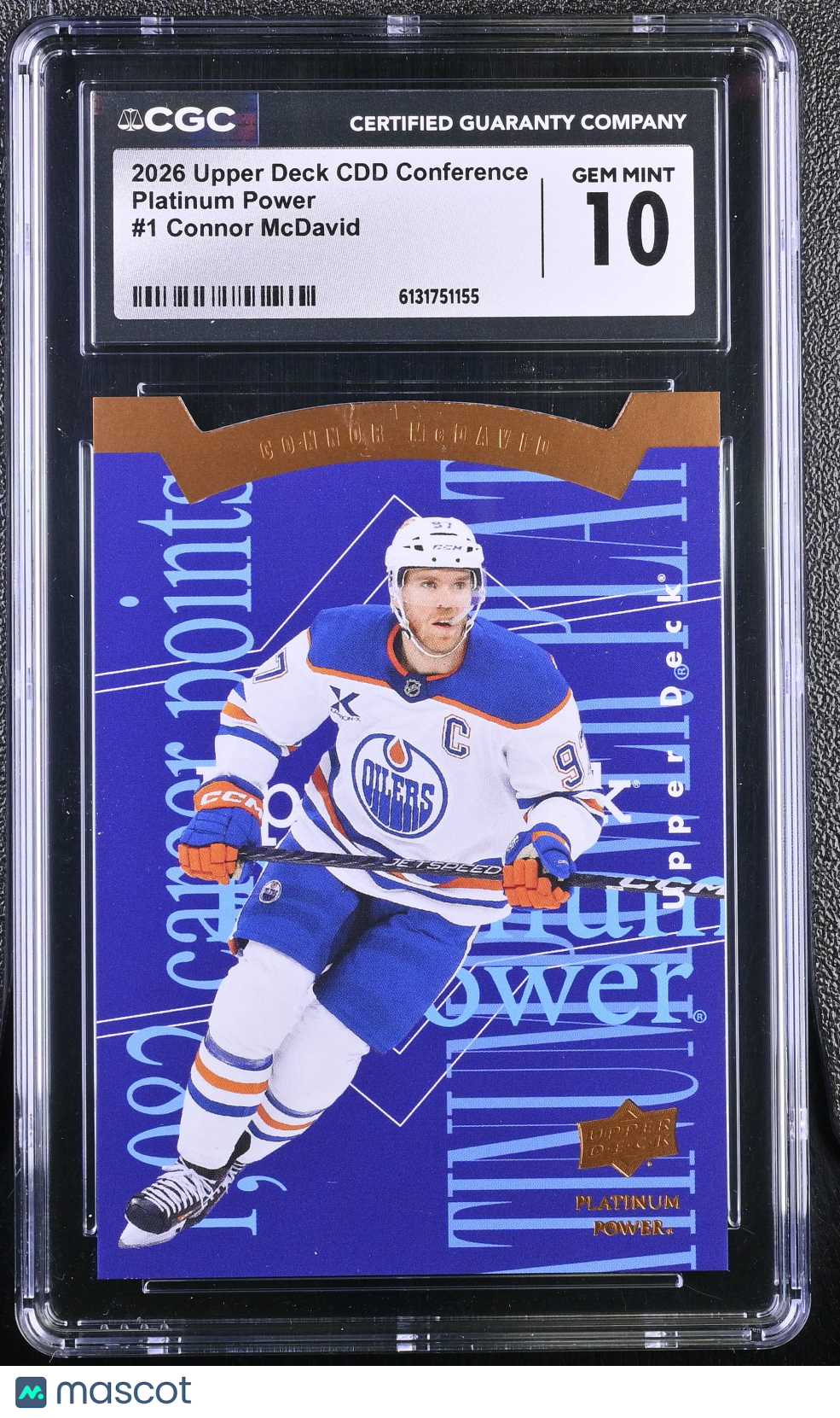 Connor McDavid 2026 Upper Deck CDD Conference Platinum Power CGC 10 Oilers