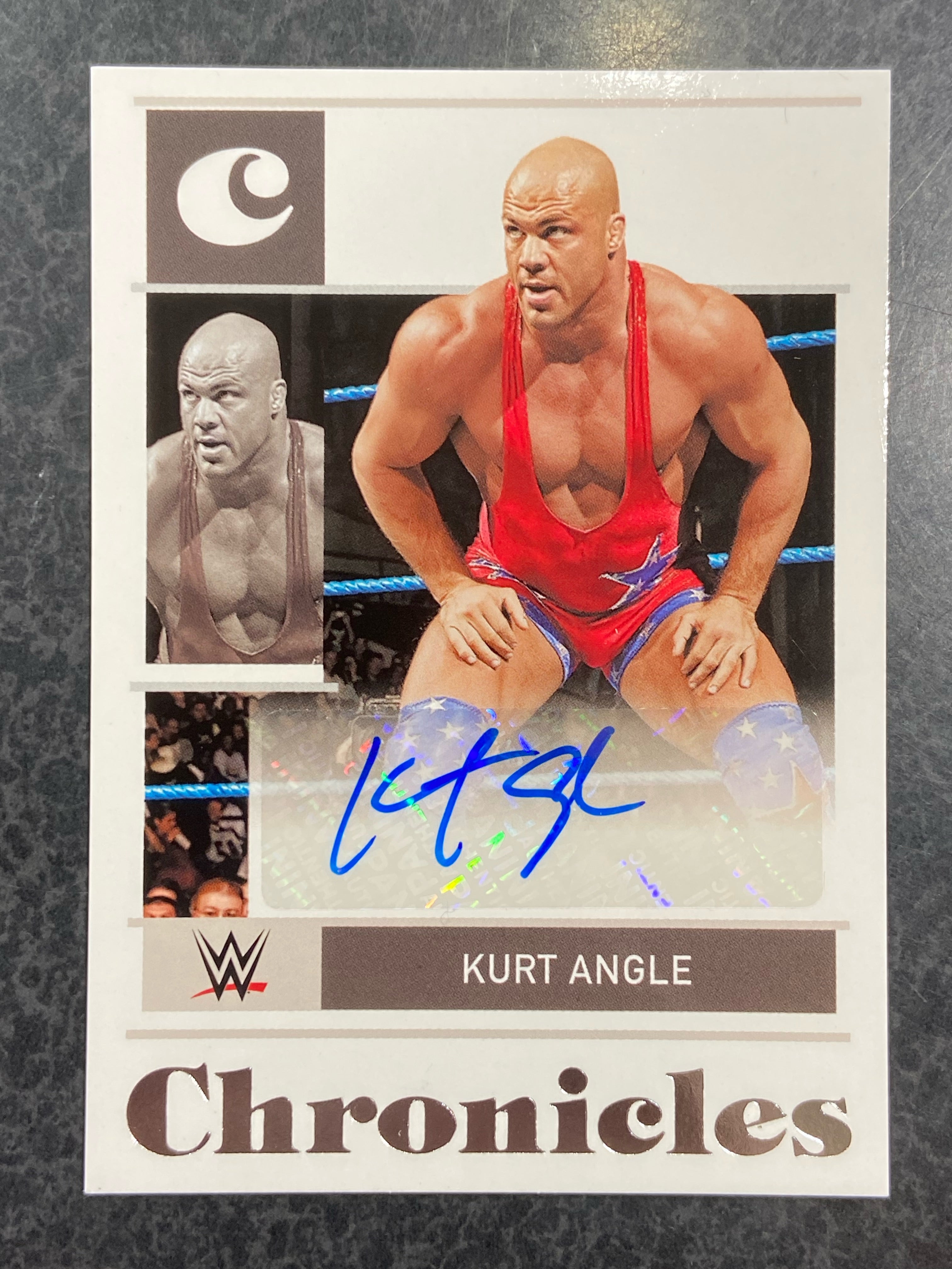 2022 Chronicles WWE Kurt Angle Signatures Autograph CS-KAG