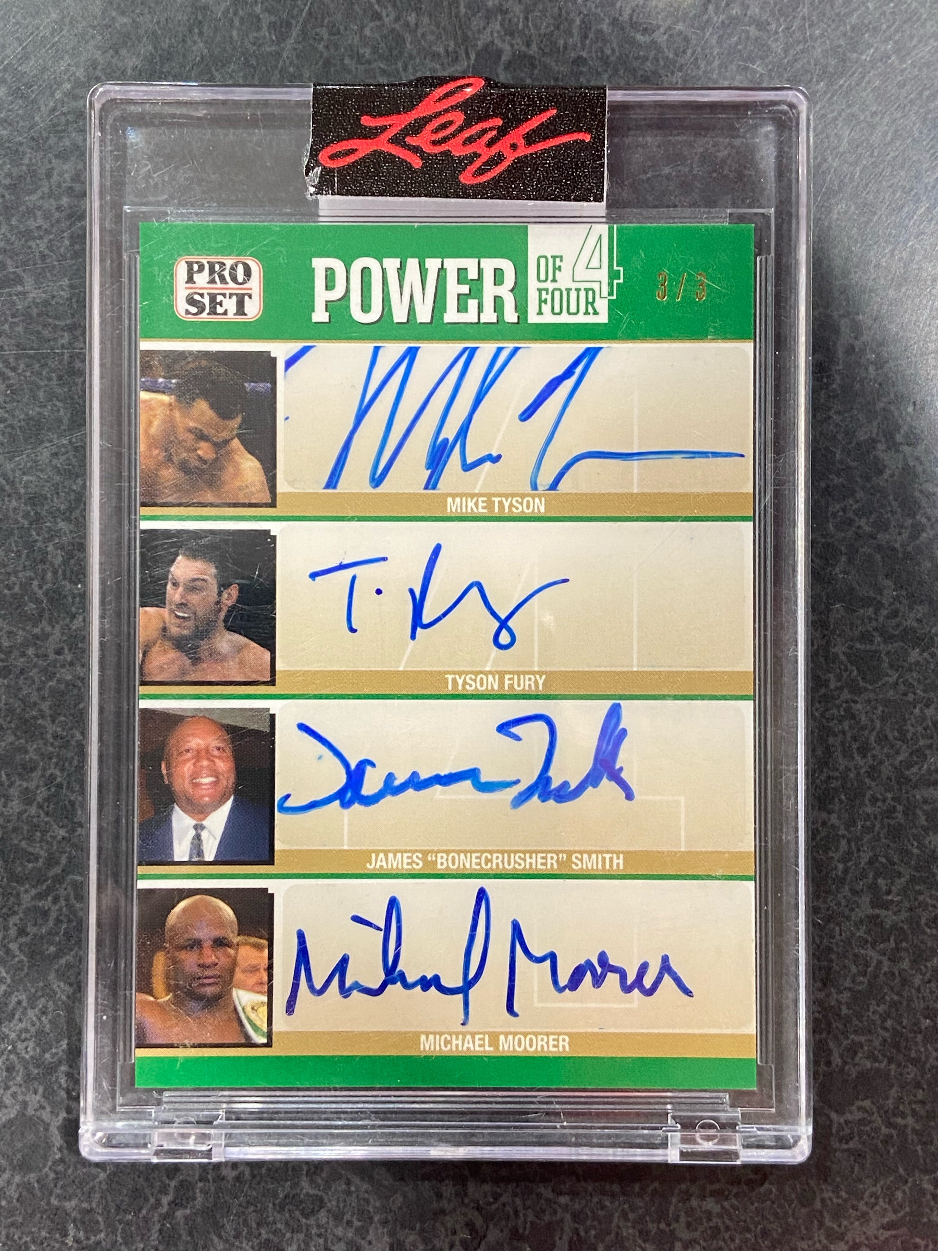 2021 Leaf Pro Set Mike Tyson Tyson Fury James Smith Michael Moorer Power of 4 Autograph TP4-04 /3