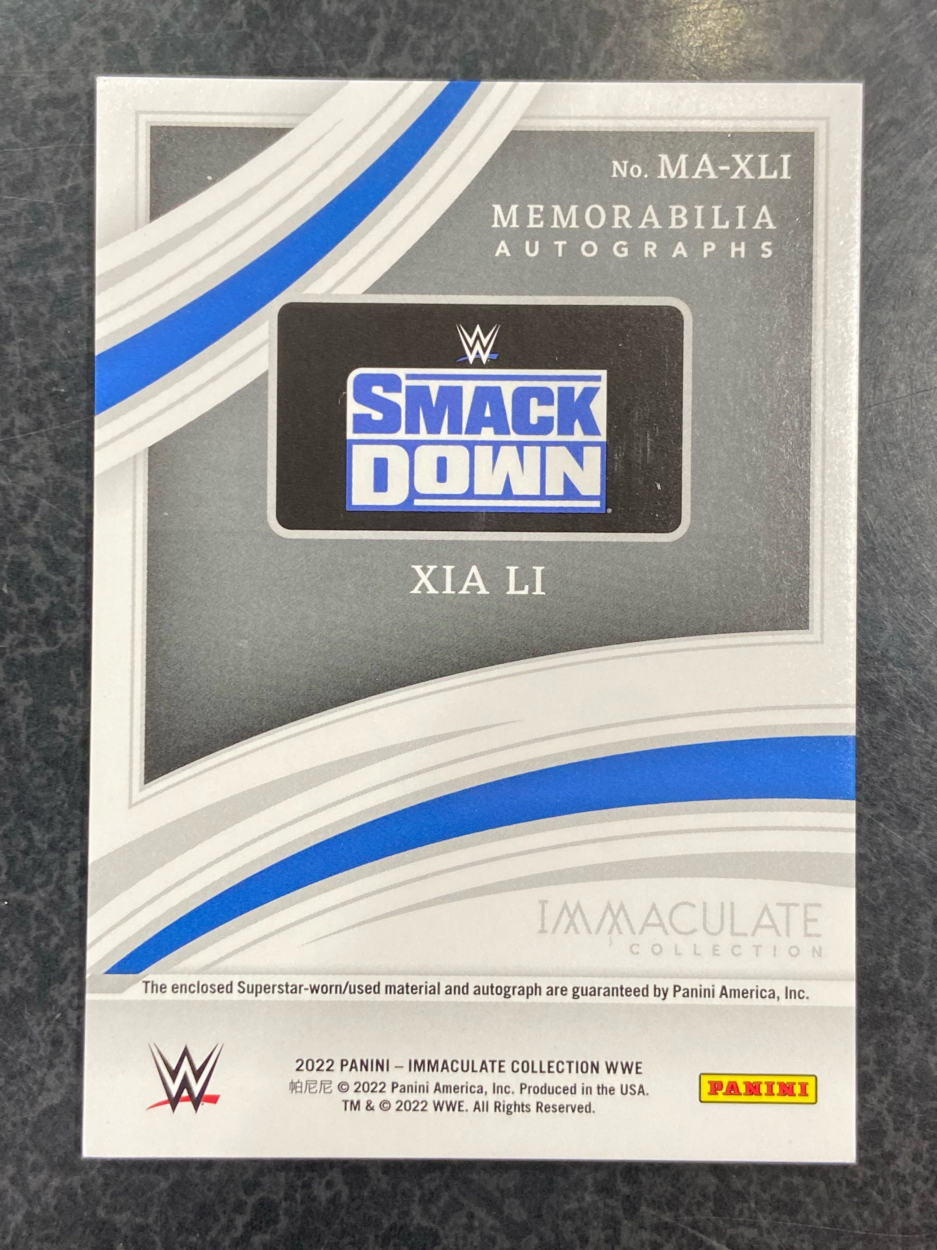 2022 Immaculate Collection WWE Xia Li Memorabilia Autograph MA-XLI /99