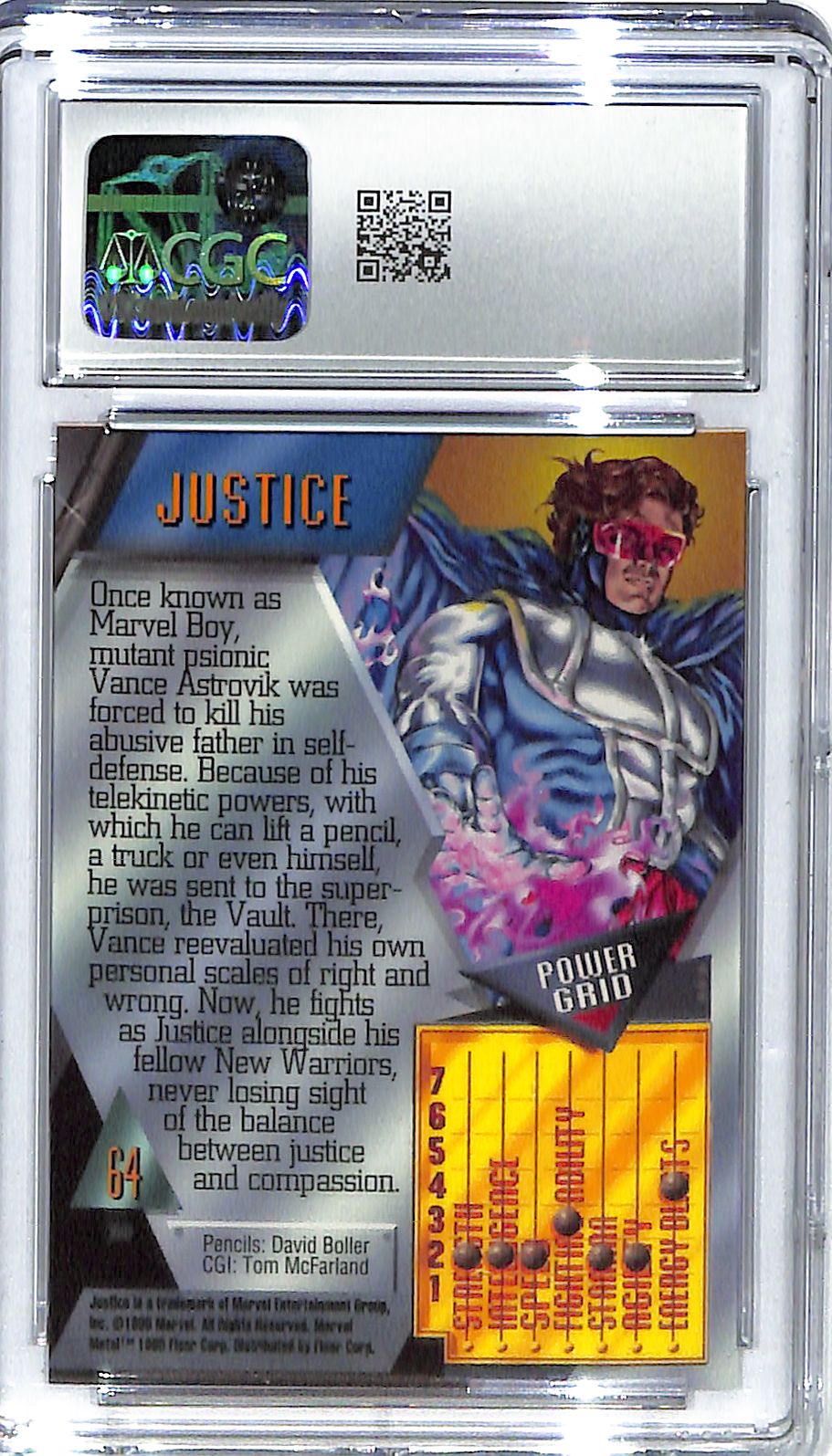 1995 Justice Fleer Marvel Metal Inaugural Edition #64 CGC Mint Plus 9.5
