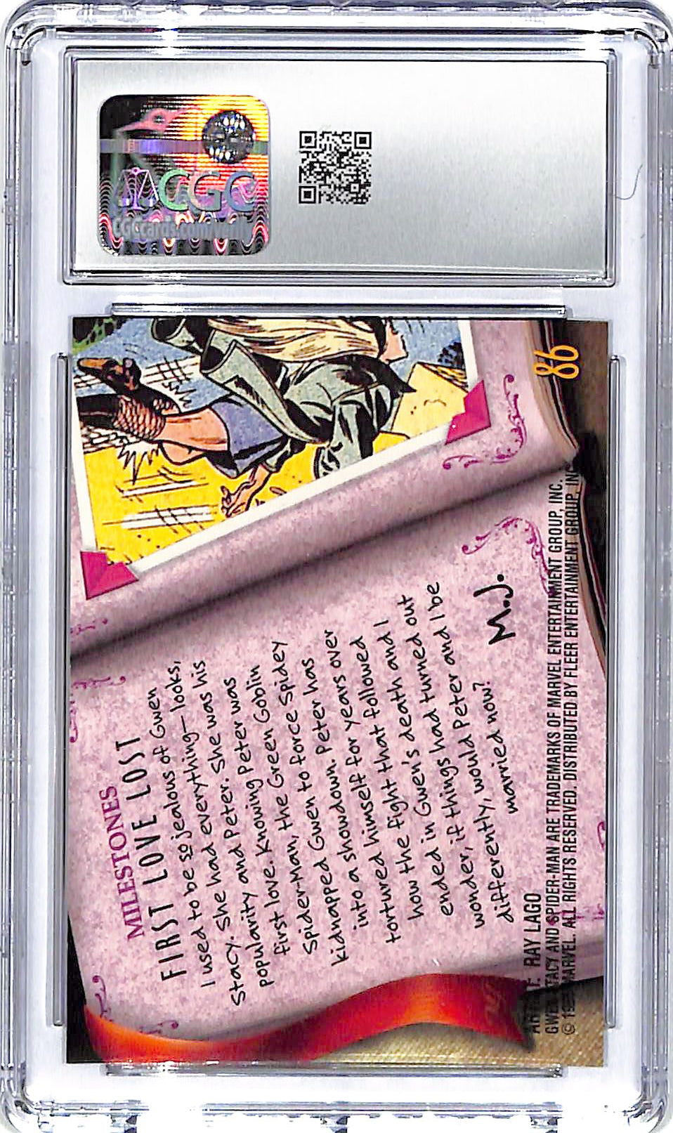1995 Death of Gwen Stacy Fleer Ultra Spider-Man Gold Foil #86
