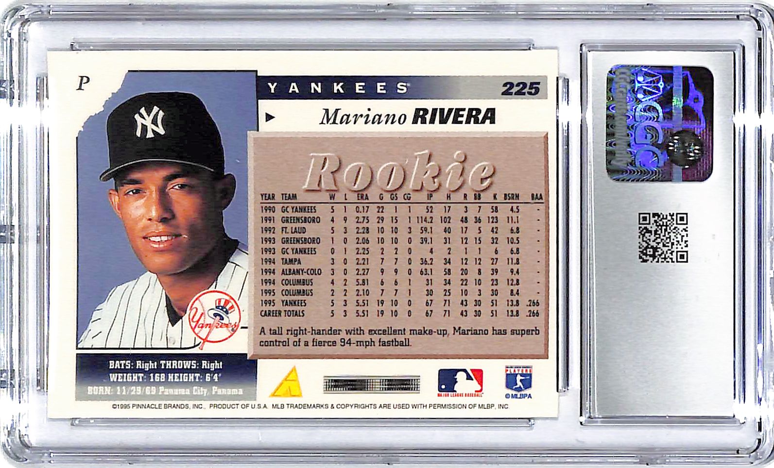 1996 Mariano Rivera Score #225 CGC Gem Mint 10