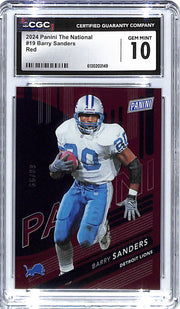 2024 Barry Sanders Panini The National Red #68/99 #19 CGC Gem Mint 10