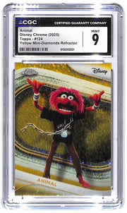 2025 Animal Topps Disney Chrome Yellow Mini-Diamonds #124 CGC Mint 9