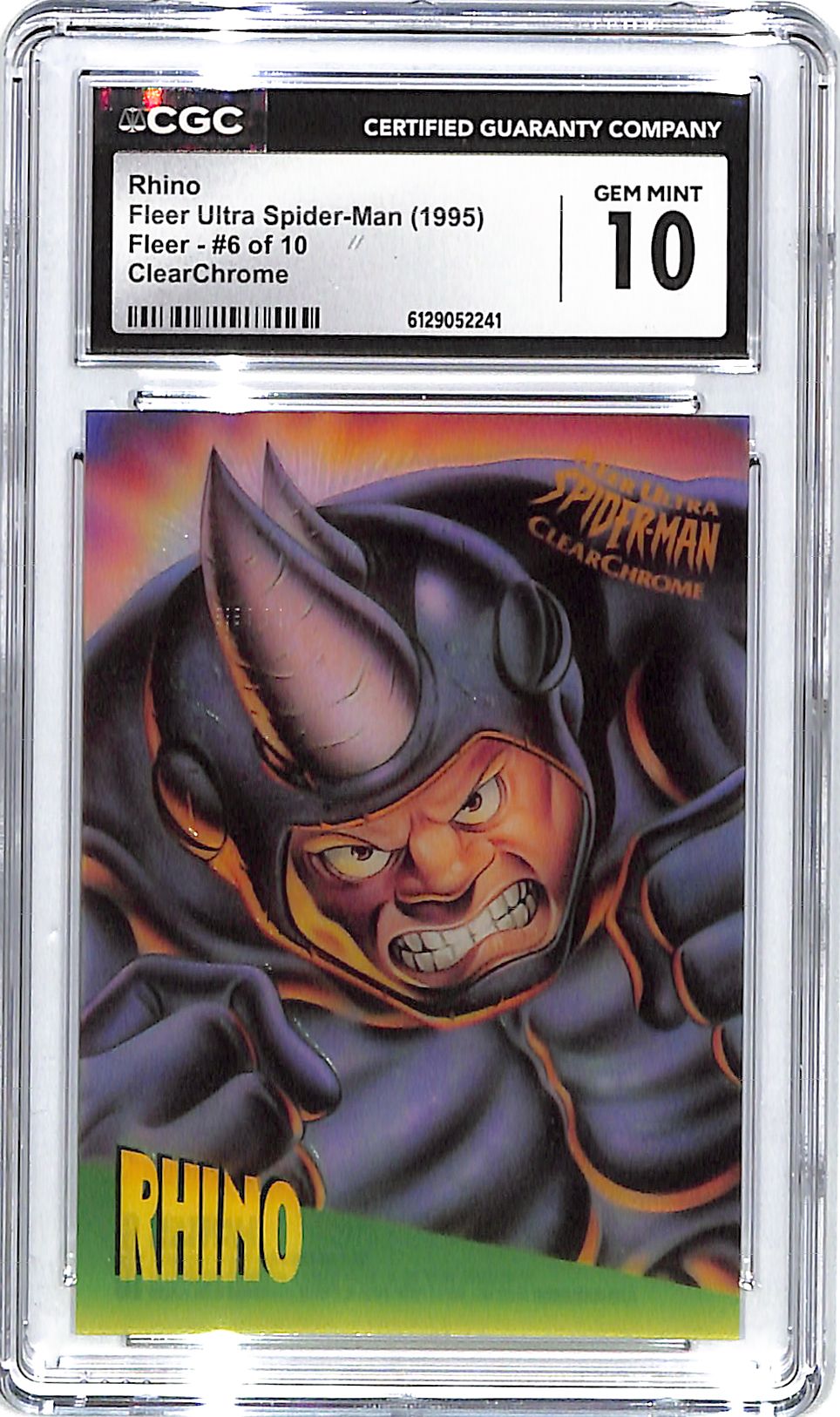 1995 Rhino Fleer Ultra Spider-Man ClearChrome #6 of 10 CGC Gem Mint 10