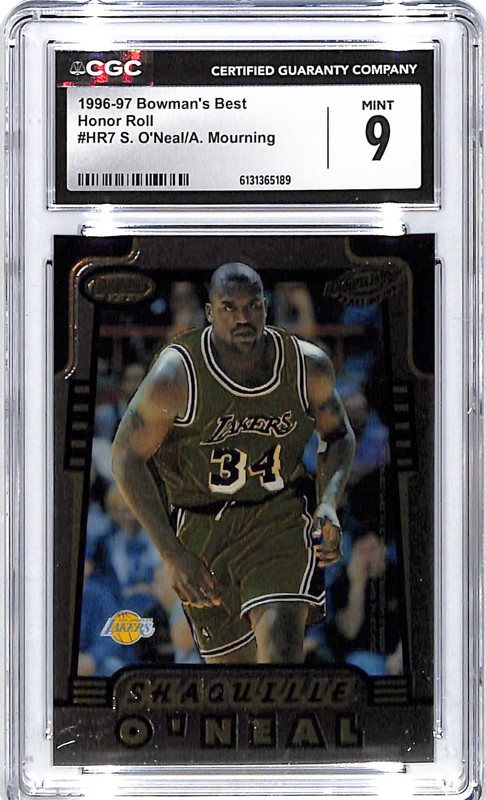 1996-97 Shaquille O'Neal/ Mourning Bowman's Best Honor Roll #HR7 CGC Mint 9