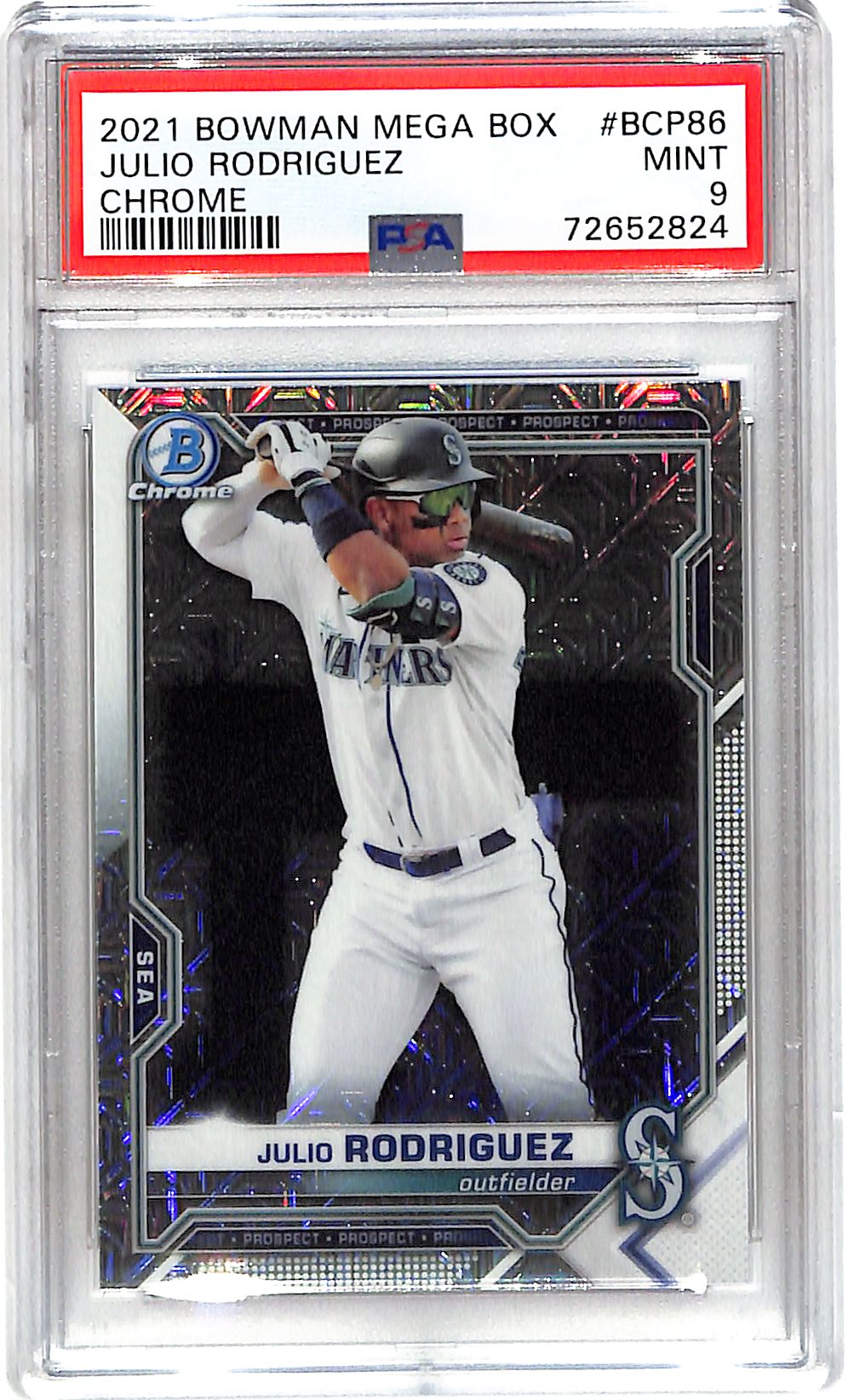 2021 Julio Rodriguez Bowman Chrome Mega Box Mojo BCP-86 PSA Mint 9