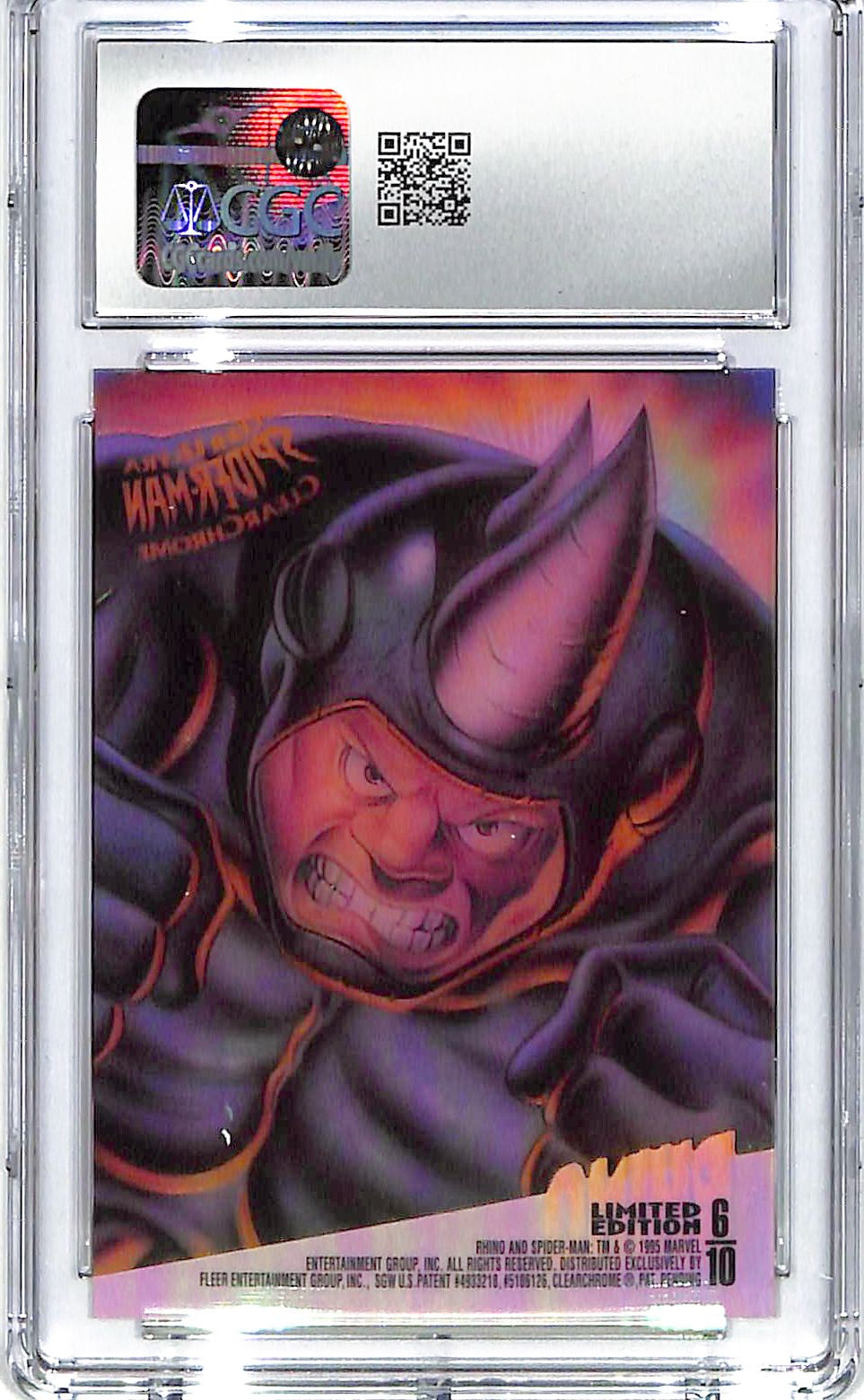 1995 Rhino Fleer Ultra Spider-Man ClearChrome #6 of 10 CGC Gem Mint 10