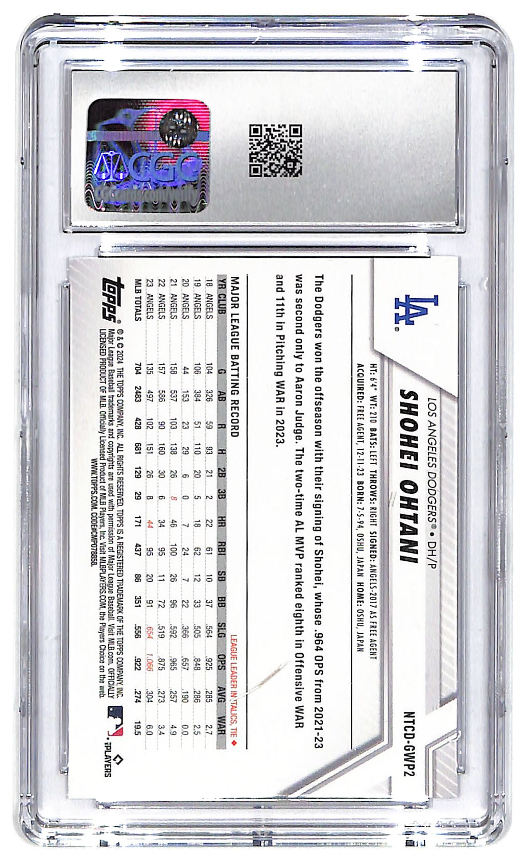 2024 Shohei Ohtani Topps National #NTCD-GWP2 CGC Gem Mint 10