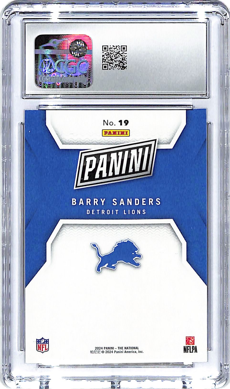 2024 Barry Sanders Panini The National Red #68/99 #19 CGC Gem Mint 10