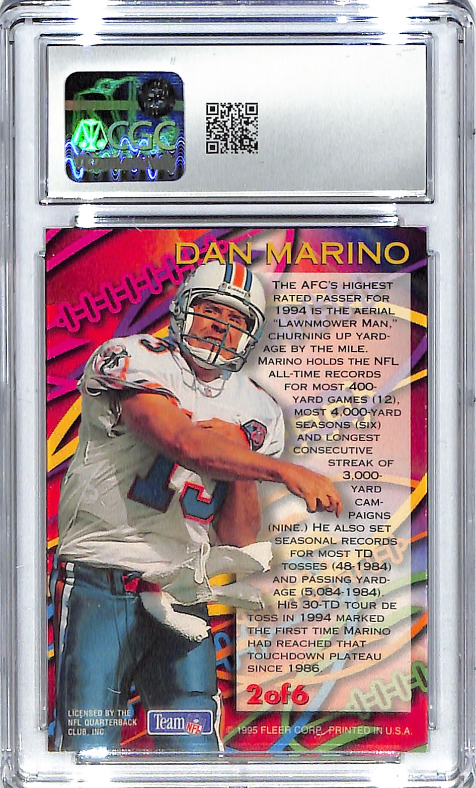 1995 Dan Marino Fleer Aerial Attack #2 CGC Mint 9