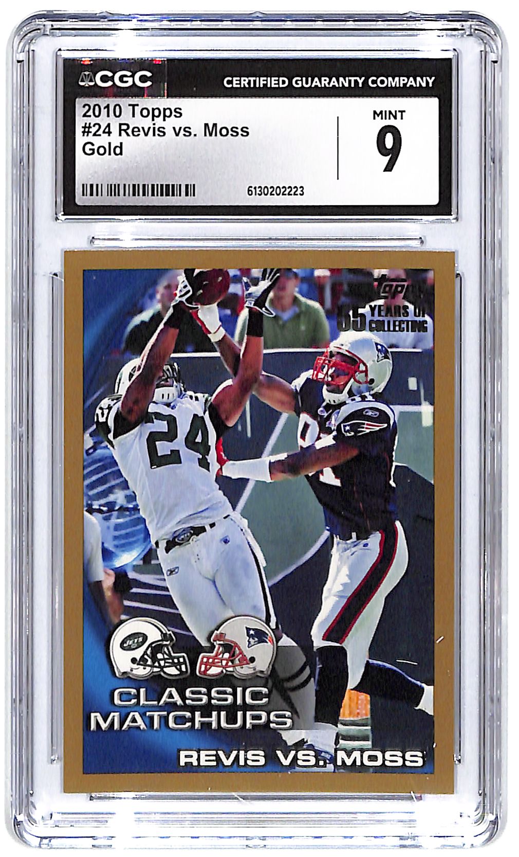 2010 Revis vs. Moss Topps Gold #24 CGC Mint 9
