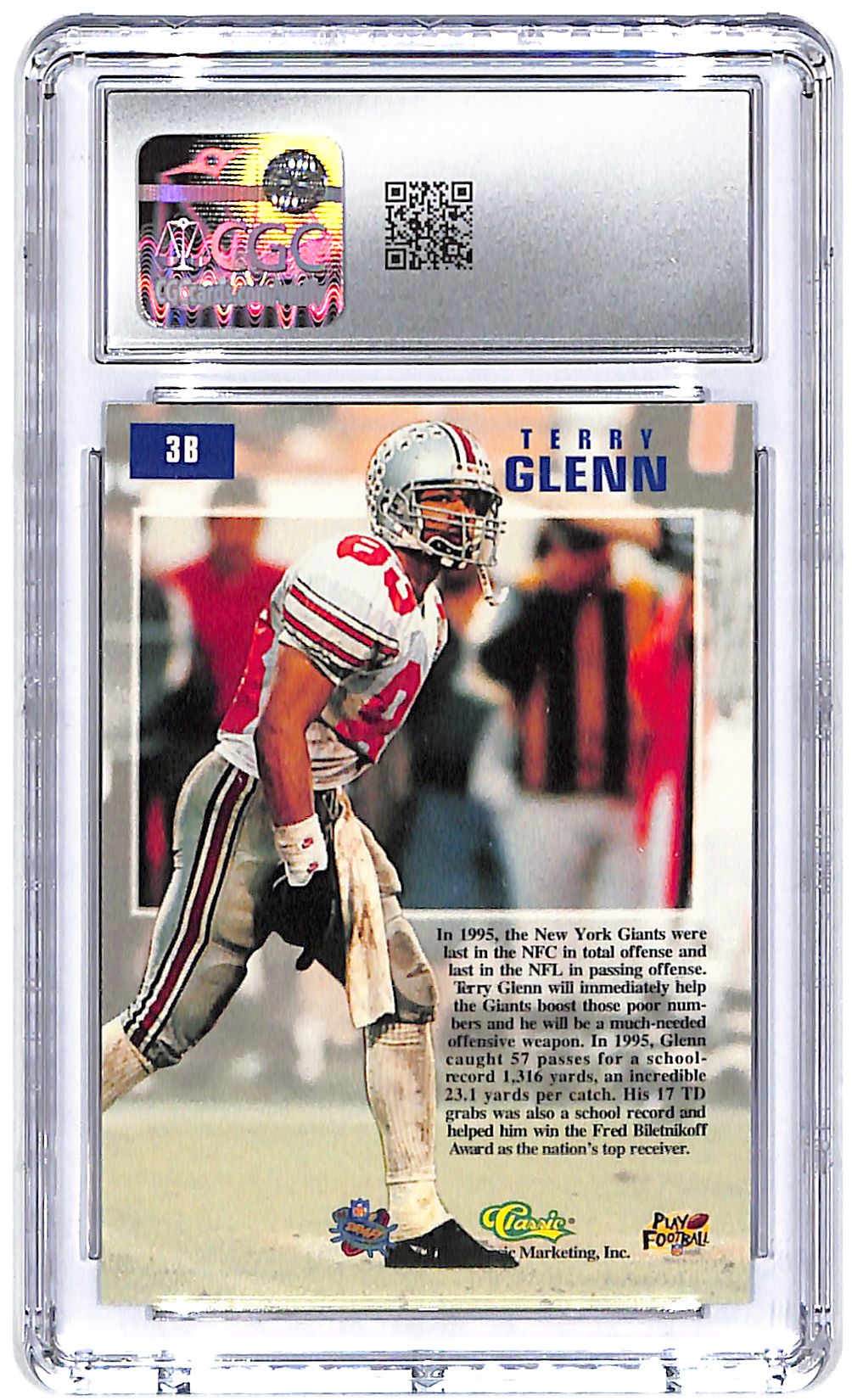 1996 Terry Glenn Classic NFL Draft Day #3B CGC Mint Plus 9.5