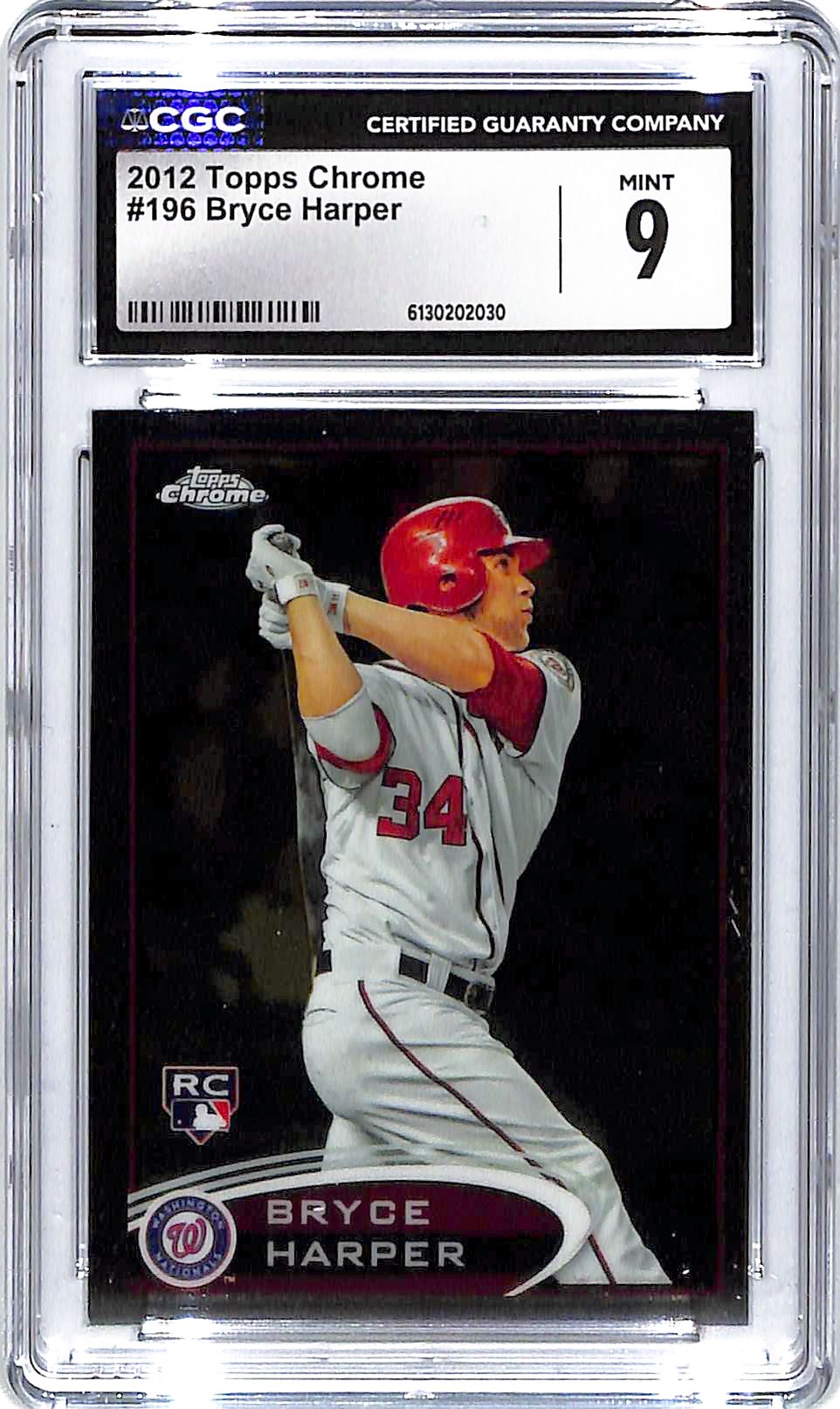 2012 Bryce Harper Topps Chrome #196 CGC Mint 9