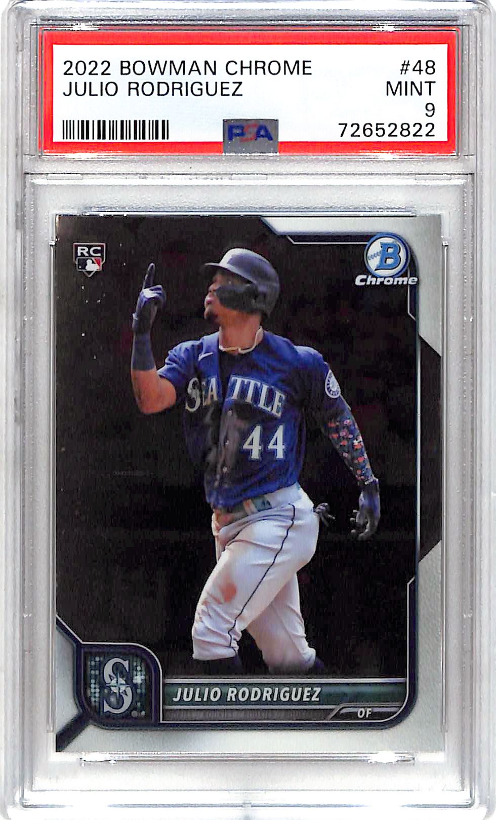 2022 Julio Rodriguez Bowman Chrome Rookie #48 PSA Mint 9