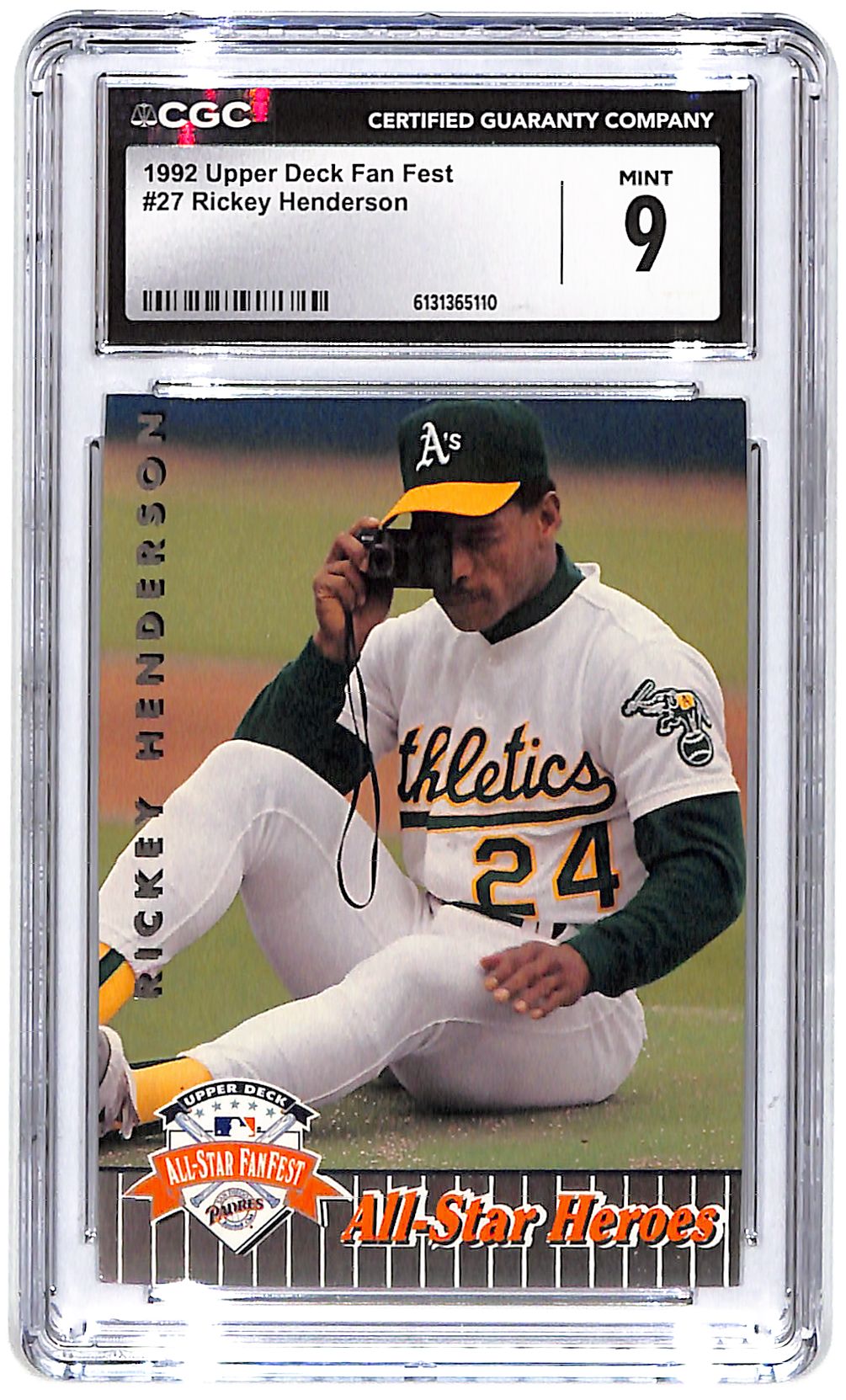 1992 Rickey Henderson Upper Deck Fan Fest #27 CGC Mint 9