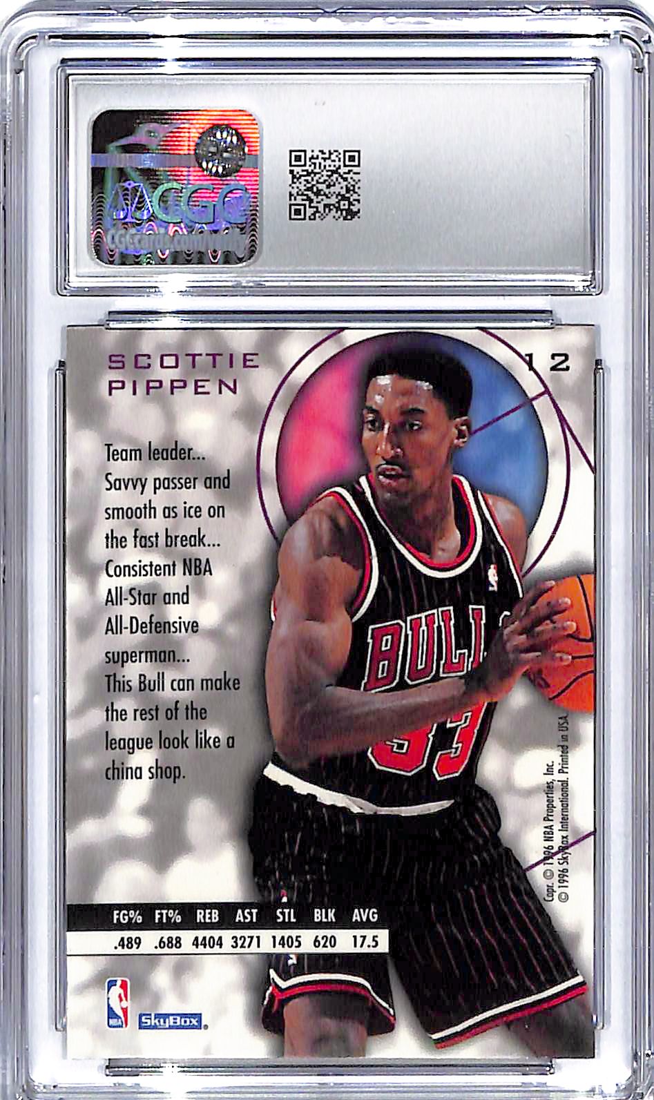 1995-96 Scottie Pippen Skybox E-XL #12 CGC Gem Mint 10