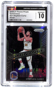 2020/21 Panini Prizm Steph Curry Dominance Silver #24 CGC 10