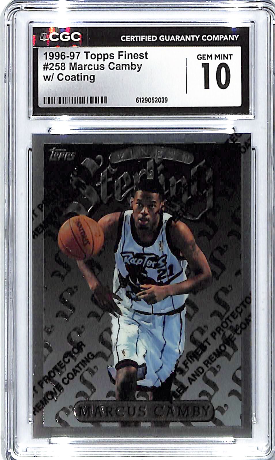 1996-97 Marcus Camby Topps Finest w/ Coating #258 CGC Gem Mint 10