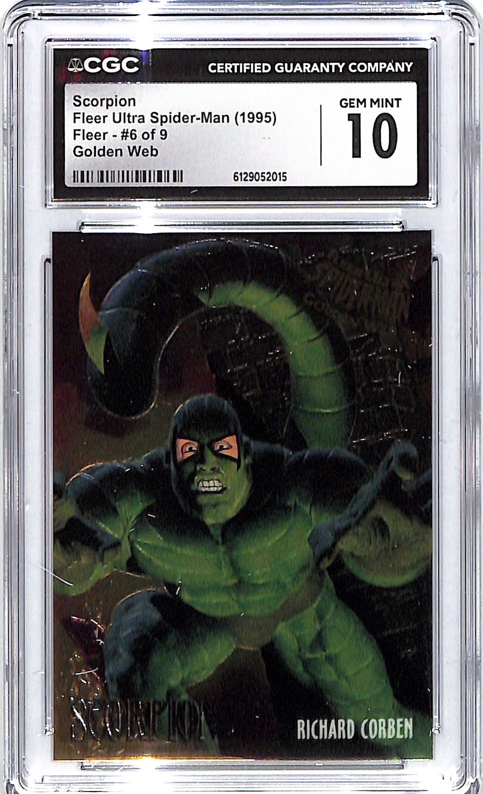 1995 Scorpion Fleer Ultra Spider-Man Golden Web #6 of 9 CGC Gem Mint 10