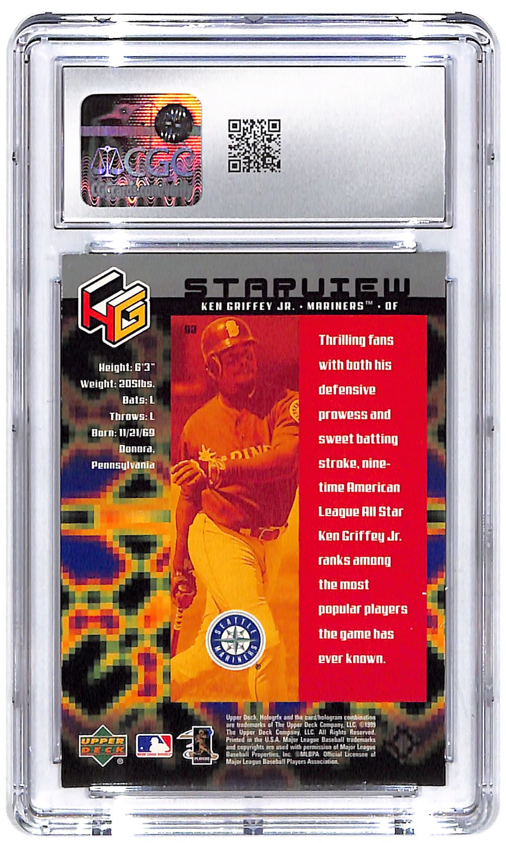 1999 Ken Griffey Jr. Upper Deck HoloGrFX Starview #S2 CGC Mint Plus 9.5