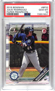 2019 Julio Rodriguez Bowman Paper Prospects BP33 PSA Gem Mint 10