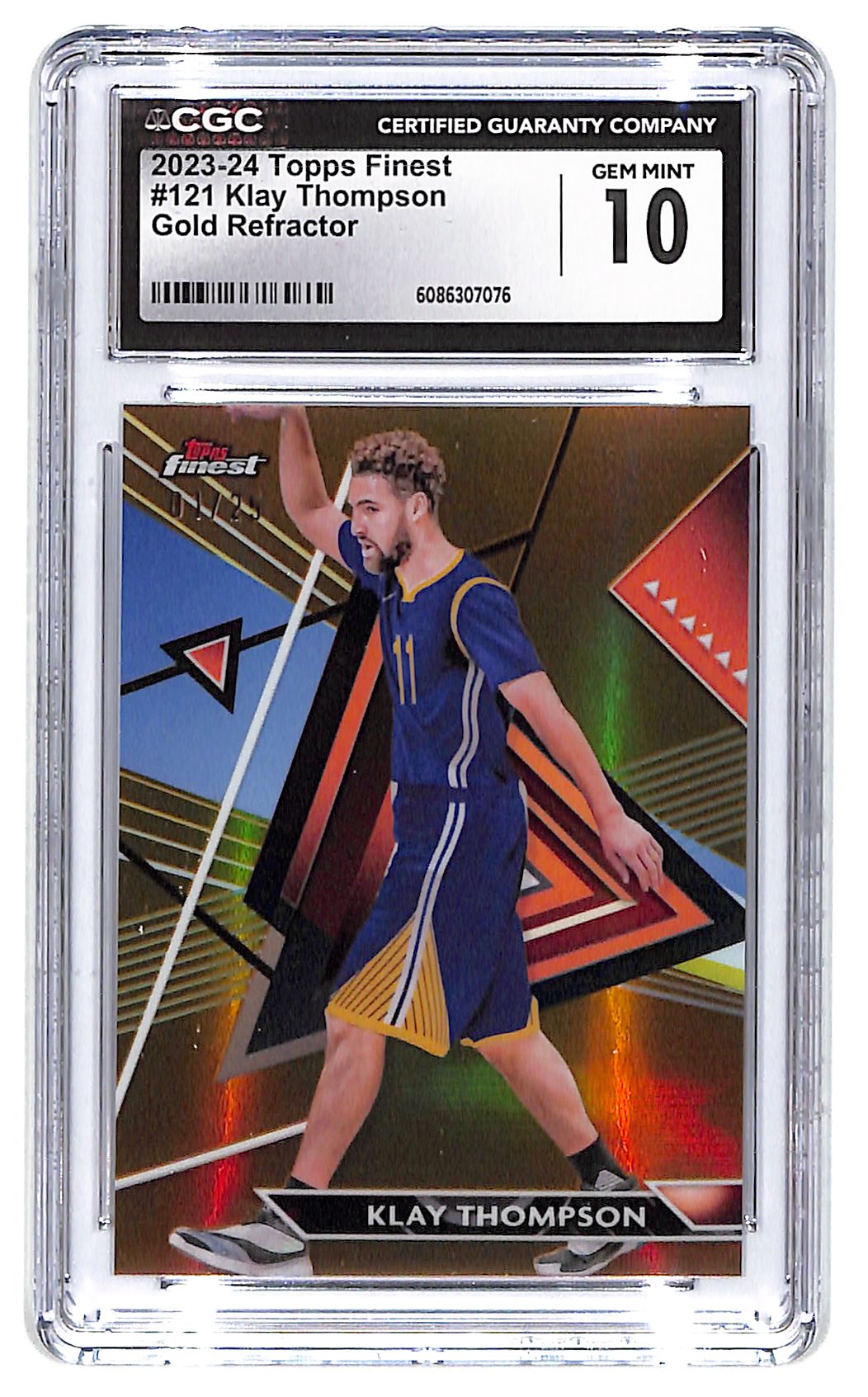 2023/24 Topps Finest Klay Thompson Gold Refractor #121 CGC 10