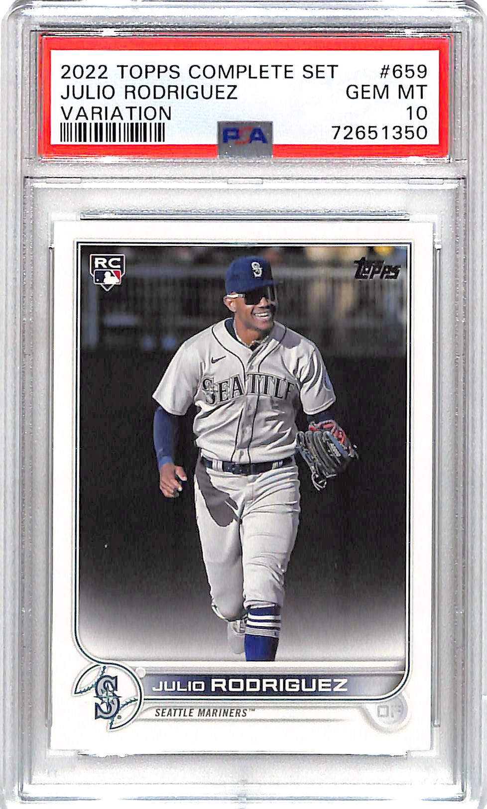 2022 Julio Rodriguez Topps Chrome Complete Set Variation (RC) #659 PSA 10