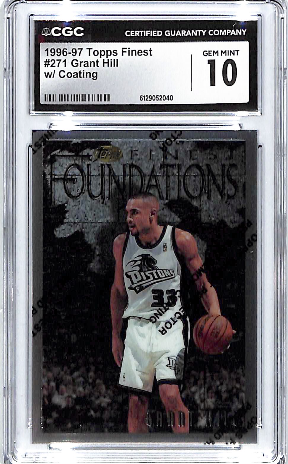 1996-97 Grant Hill Topps Finest w/ Coating #271 CGC Gem Mint 10