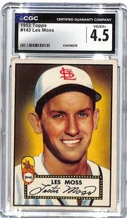 1952 Les Moss Topps #143 CGC Very Good 4.5