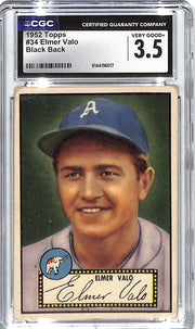 1952 Elmor Valo Topps #34 CGC Very Good 3.5