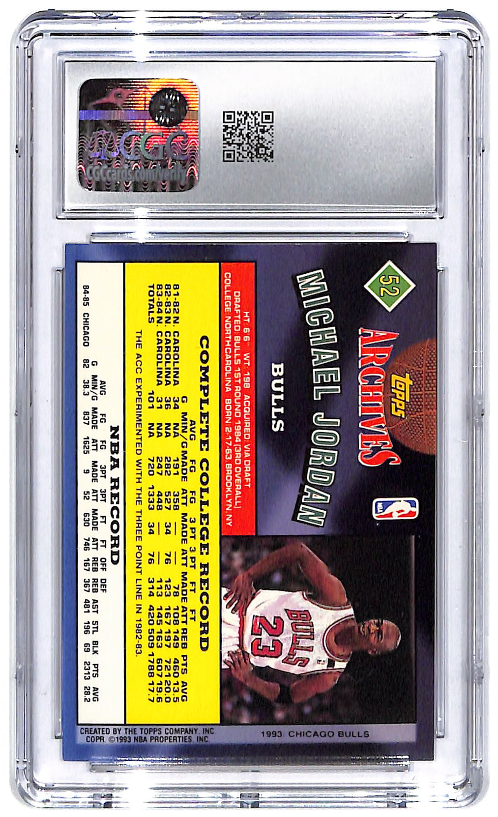 1992-93 Michael Jordan Topps Archives #52 CGC Mint Plus 9.5