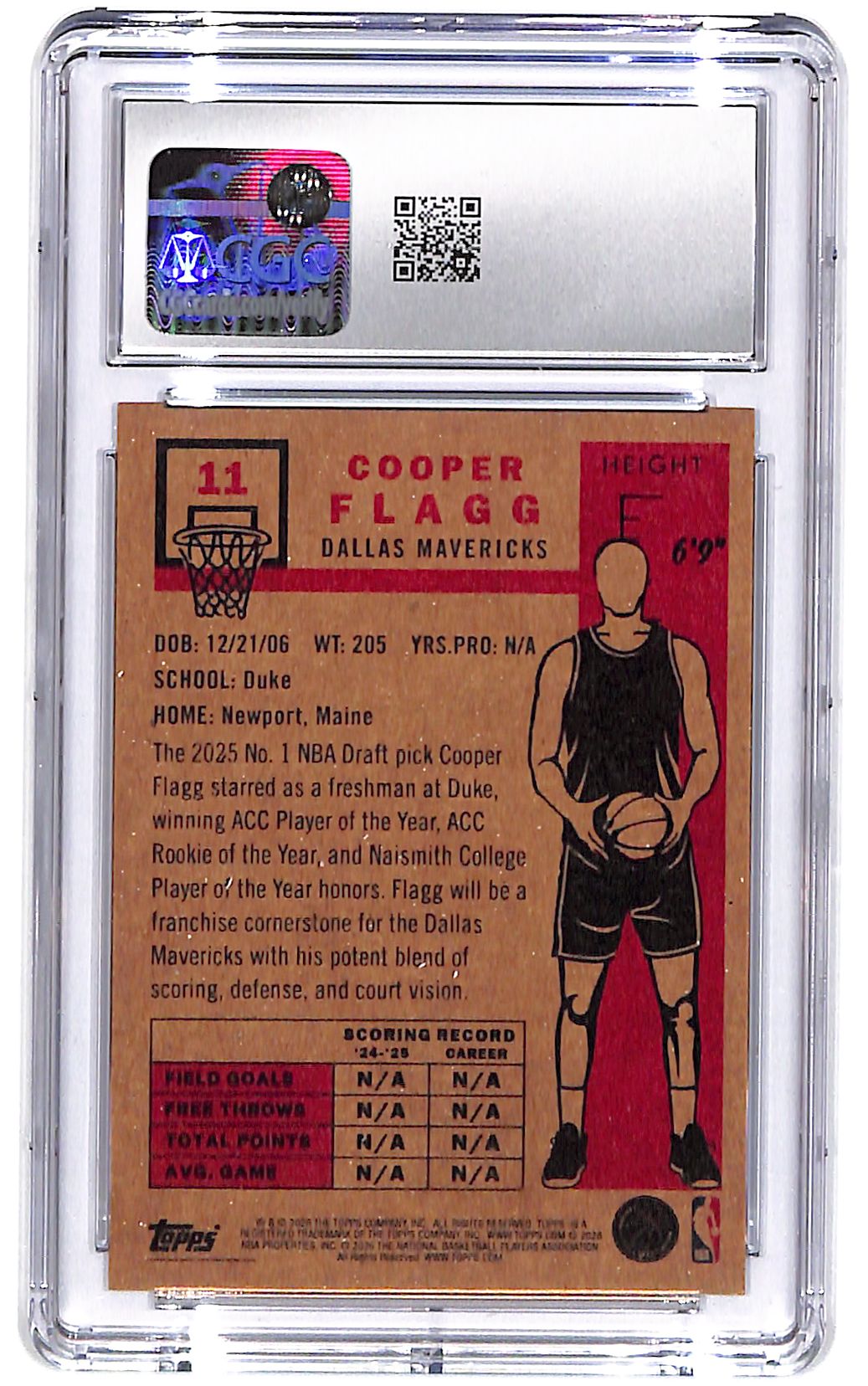 2025-26 Copper Flagg Topps Living Set #11 CGC Mint Plus 9.5