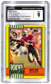 1990 Jerry Rice Topps 1000 Yard Club #1 One Asterisk CGC Mint 9