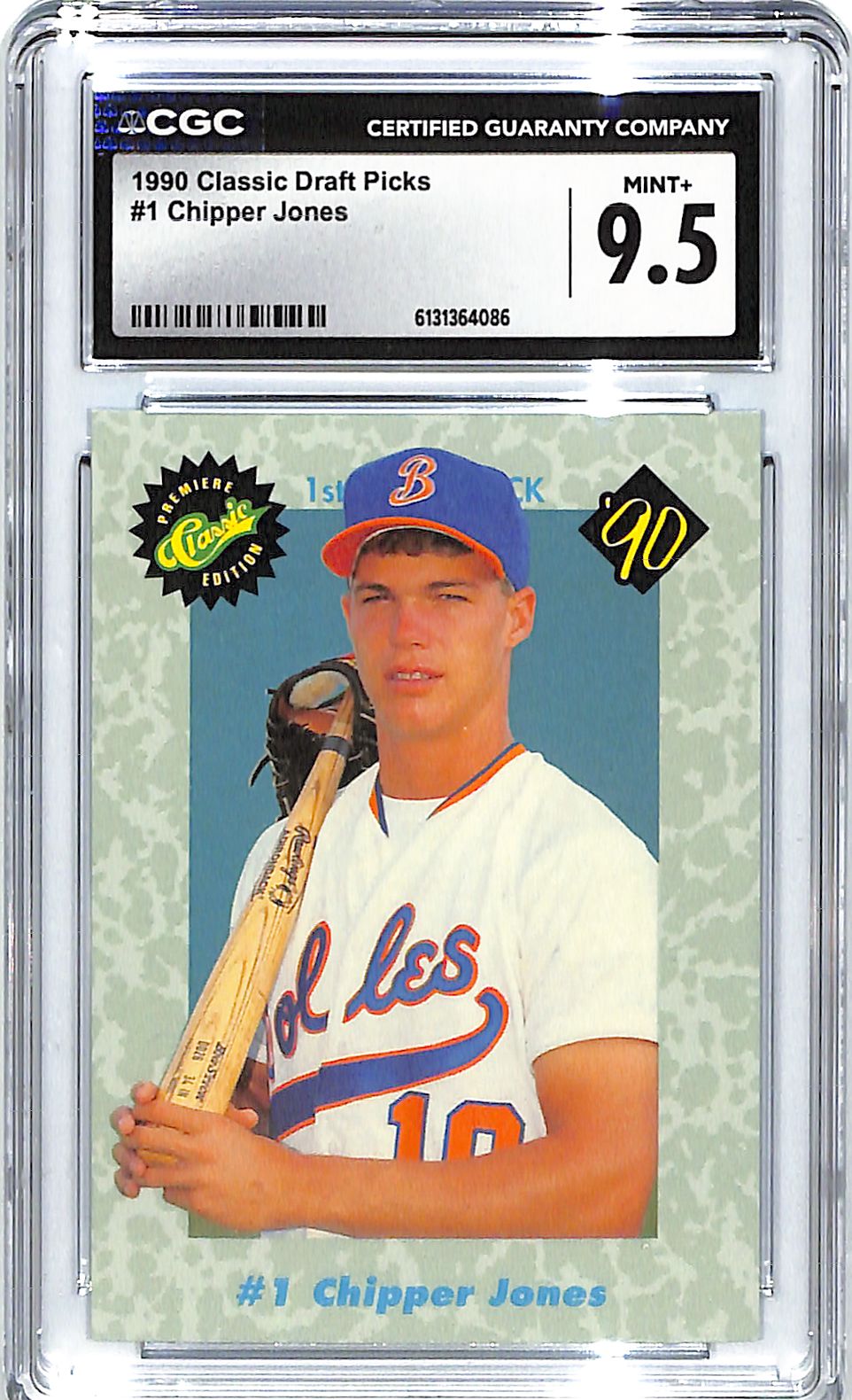 1990 Chipper Jones Classic Draft Picks #1 CGC Mint Plus 9.5