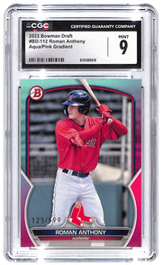 2024 Roman Anthony Bowman Draft Aqua/Pink Gradient #BD-112 CGC Mint 9