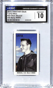 2011 Stan Musial TRISTAR Obak US Navy WWII T-212 Mini #24 CGC Gem Mint 10