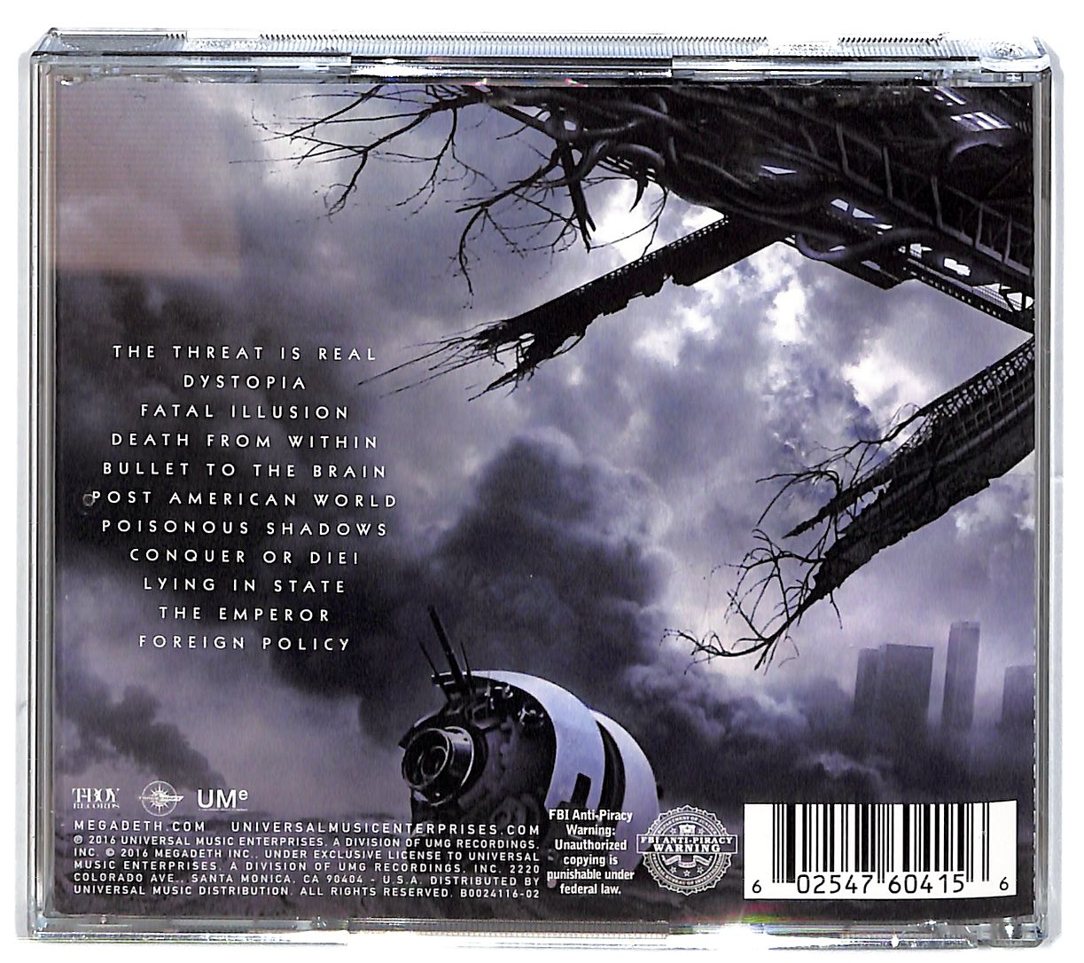 2016 Dave Mustaine Signed Megadeth Dystopia Album JSA Authentic
