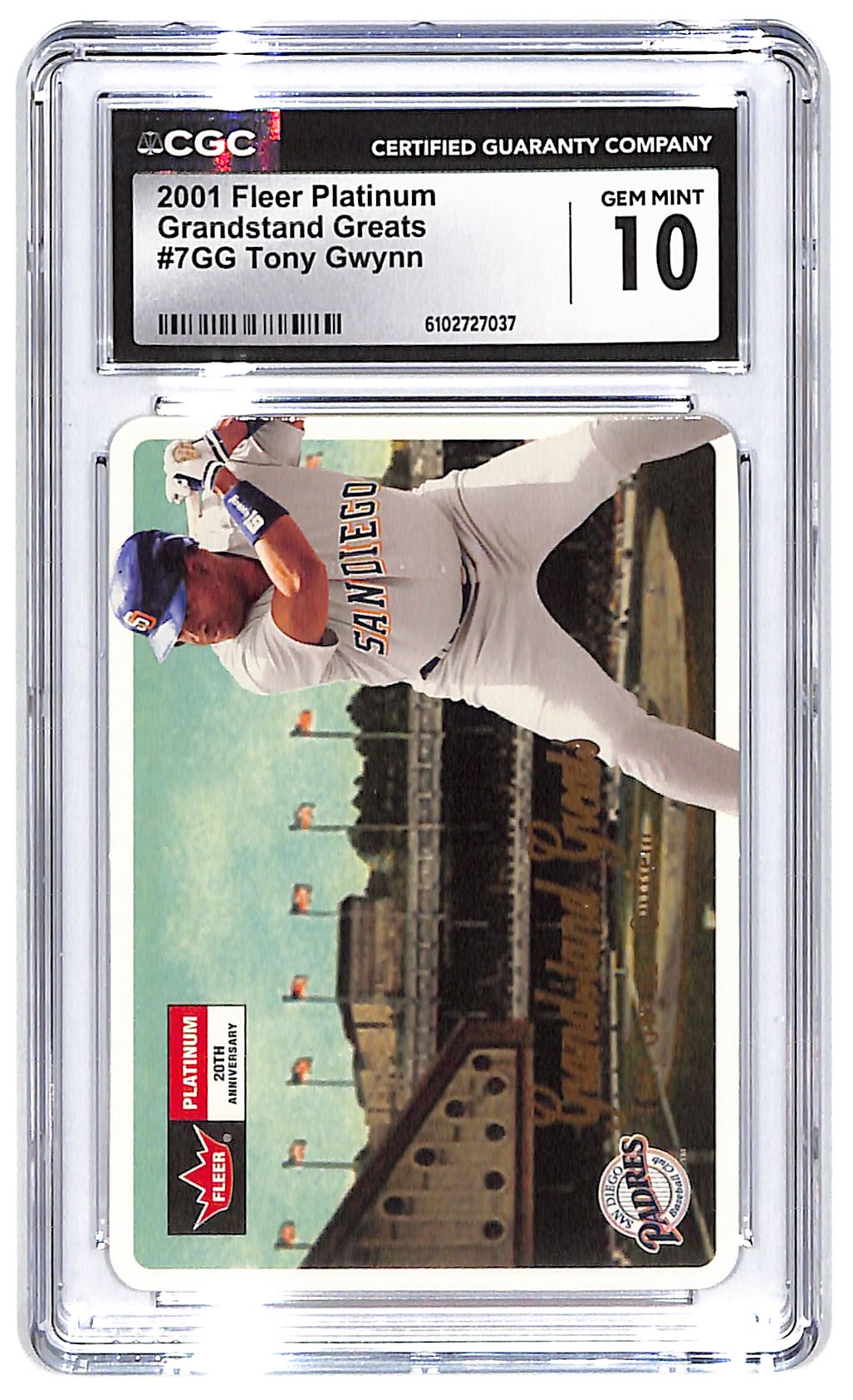 2001 Tony Gwynn Fleer Platinum Grandstand Greats CGC 10