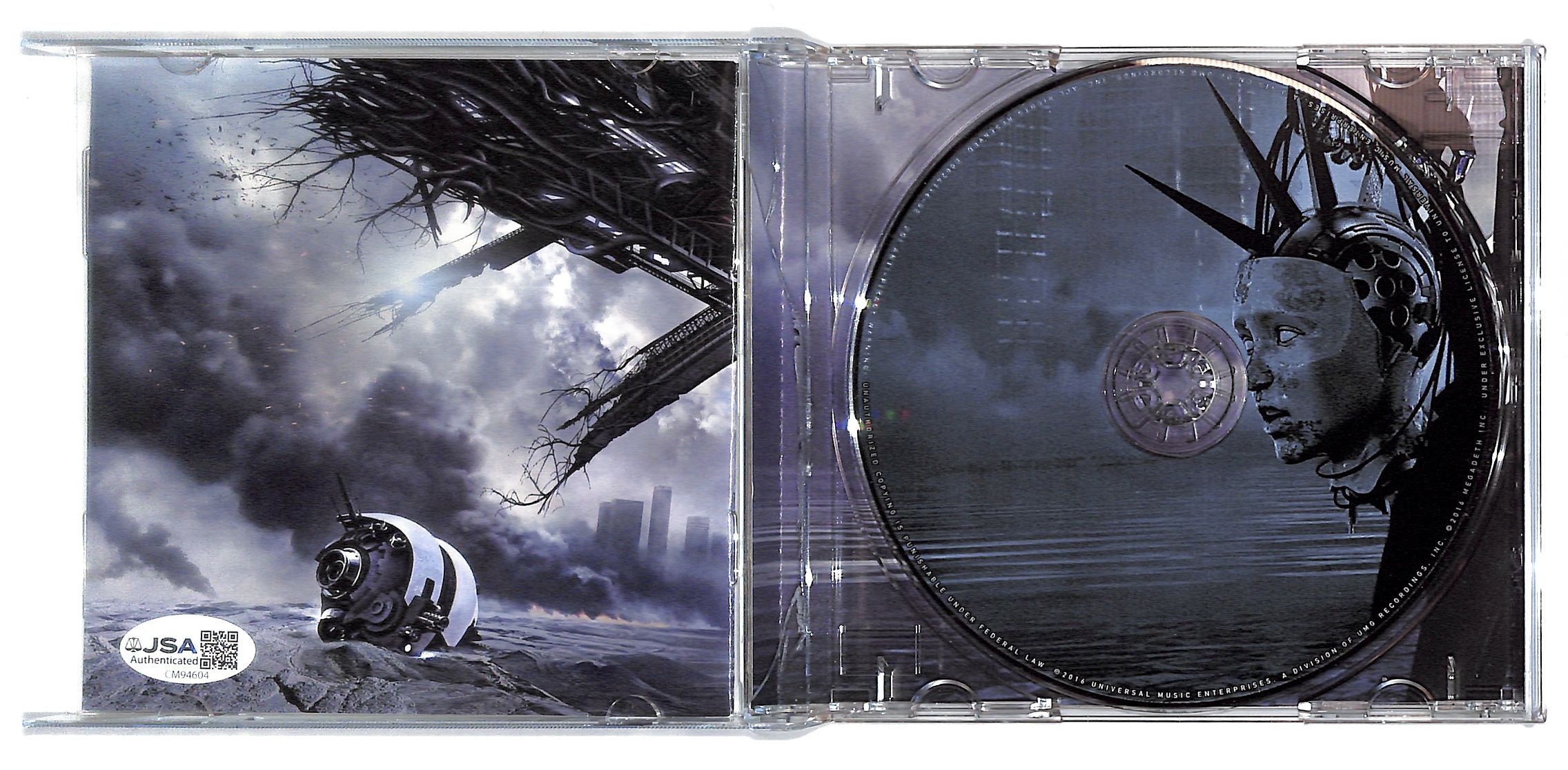 2016 Dave Mustaine Signed Megadeth Dystopia Album JSA Authentic