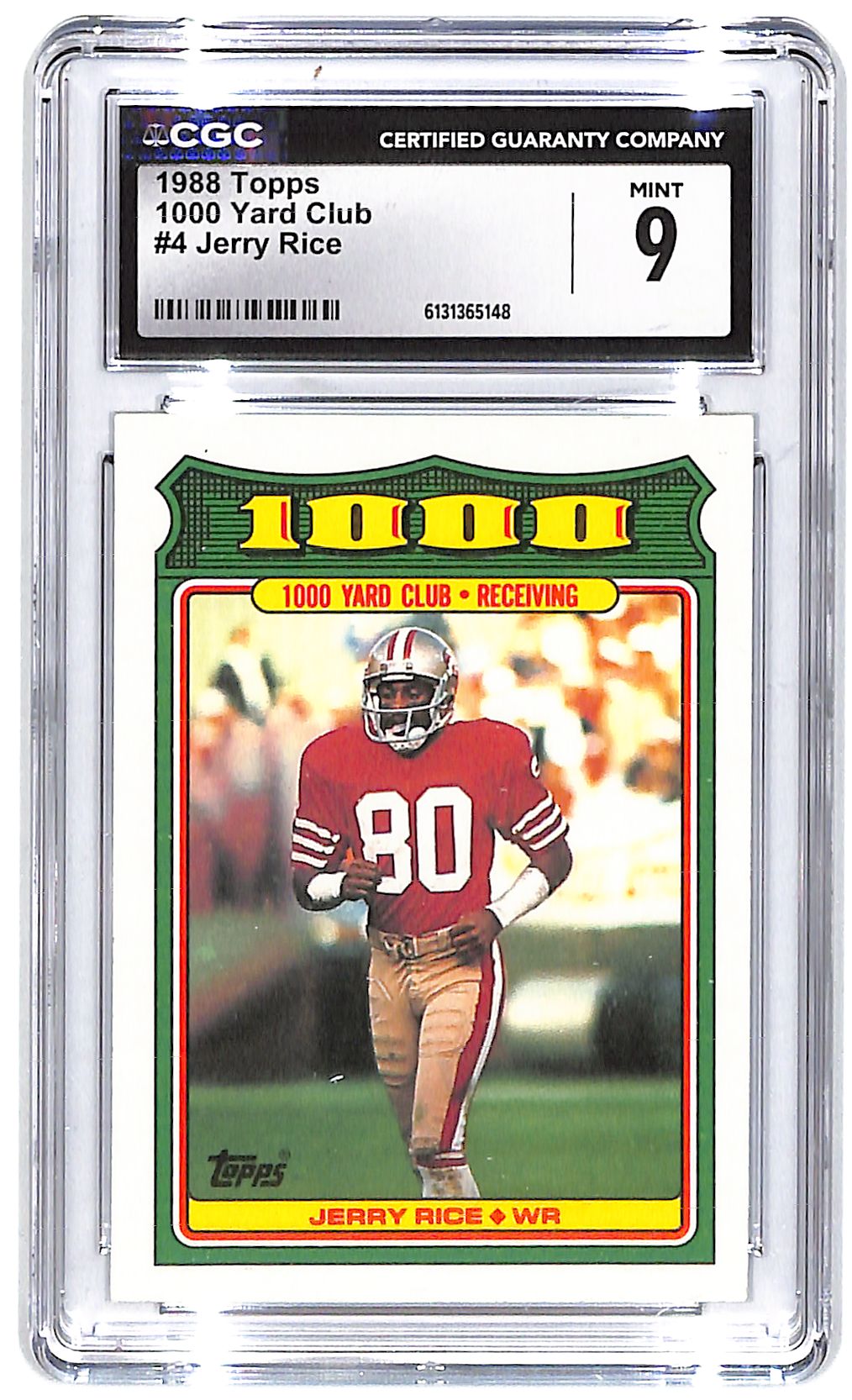 1988 Jarry Rice Topps 1000 Yard Club #4 CGC Mint 9