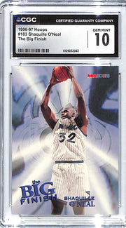 1996-97 Shaquille O'Neal Hoops The Big Finish #183 CGC Gem Mint 10