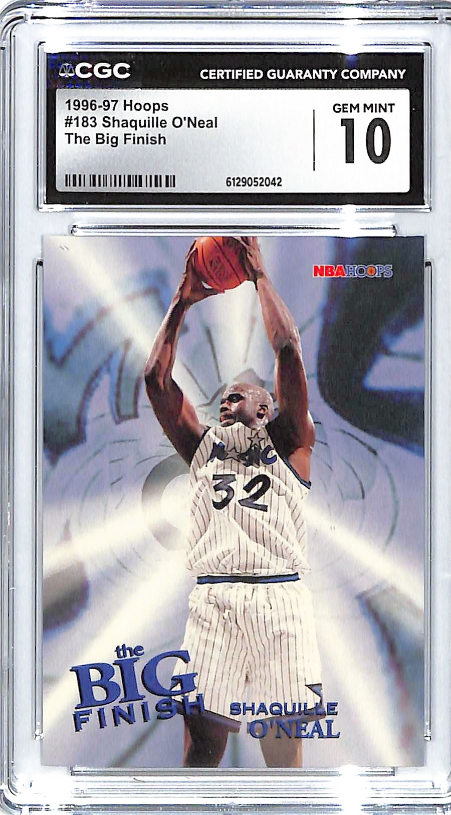 1996-97 Shaquille O'Neal Hoops The Big Finish #183 CGC Gem Mint 10