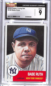 2018 Topps Living Set Babe Ruth #100 CGC 9 Yankees