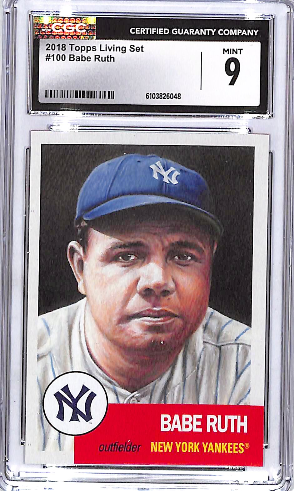 2018 Topps Living Set Babe Ruth #100 CGC 9 Yankees