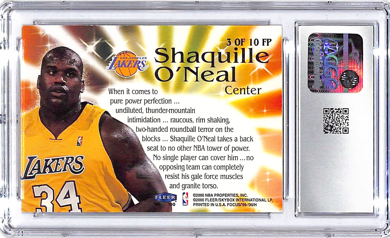 1999-00 Shaquille O'Neal Fleer Focus Pocus #3FP CGC Mint 9