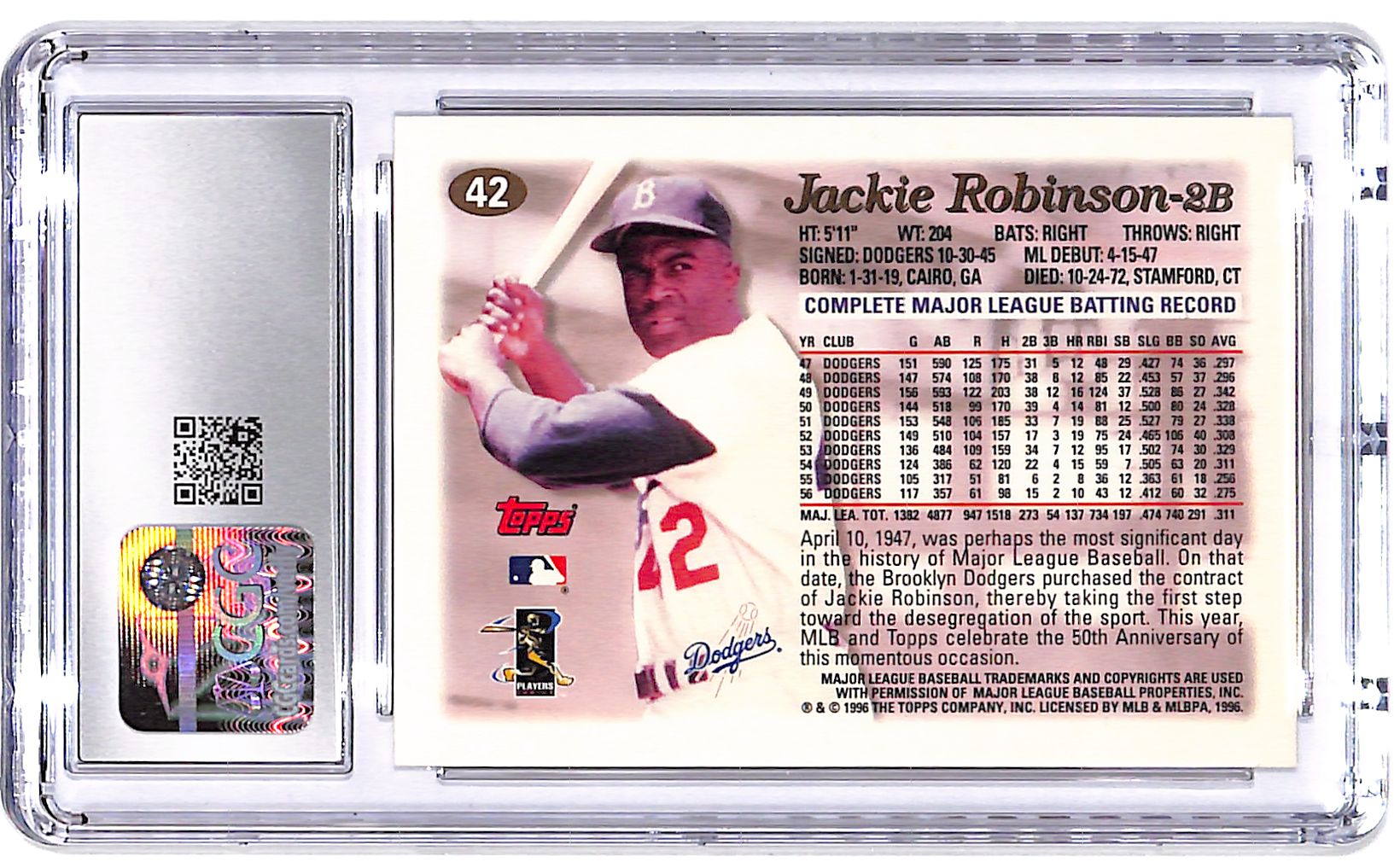 1996-97 Jackie Robinson Topps #42 CGC Mint Plus 9.5