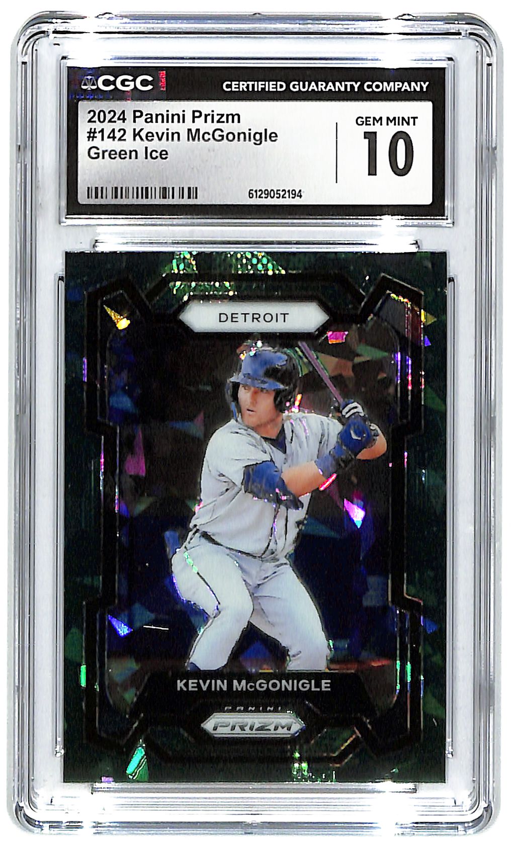 2024 Kevin McGonigle Panini Prizm Green Ice #142 CGC Gem Mint 10