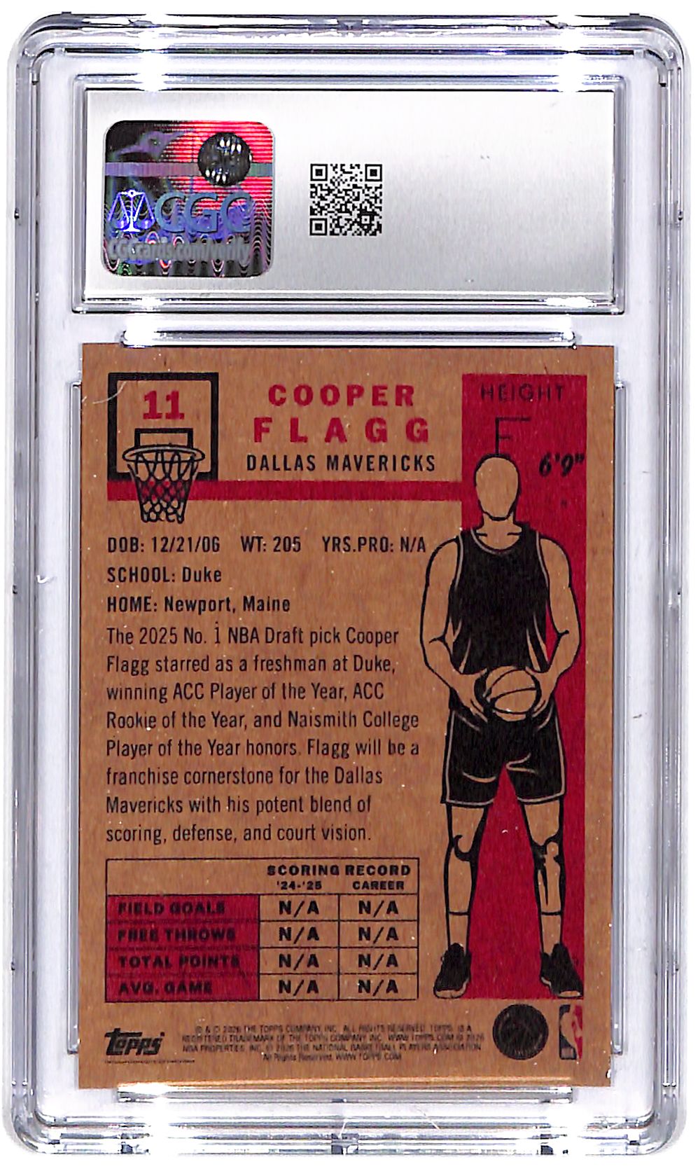 2025-26 Copper Flagg Topps Living Set #11 CGC Mint 9